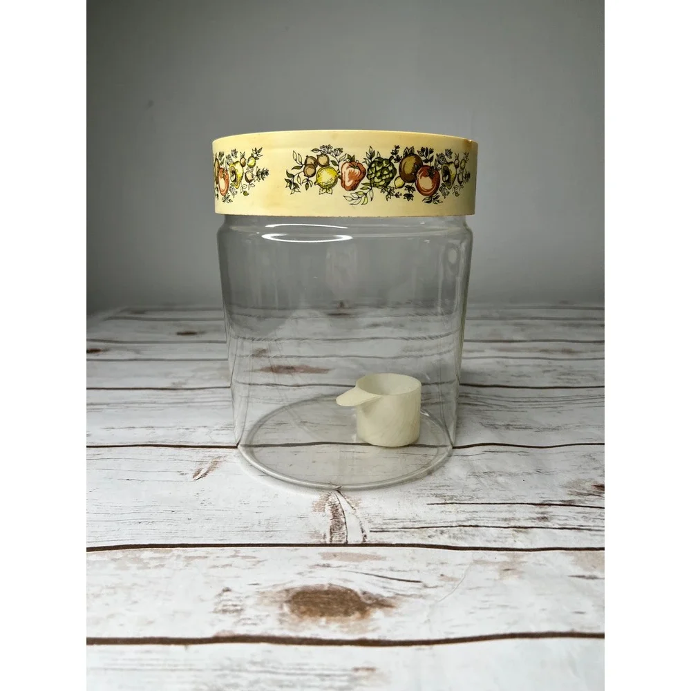 Vintage Pyrex Storage Canister Set Clear Fruit Vegetable 2pc